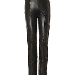 Straight leg leather pants